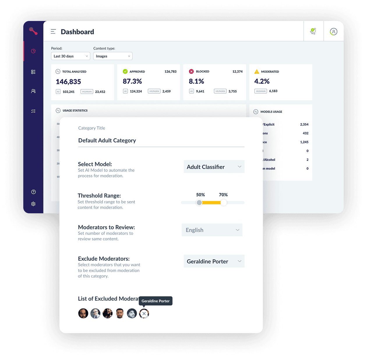 Platform administration interface visual